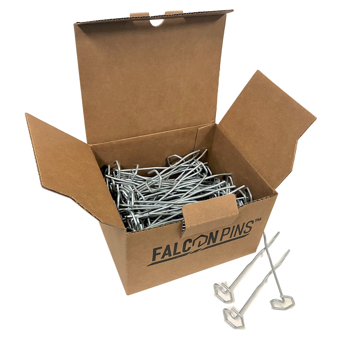 Falcon Hex Pins HR Landscape Anchors | 100 Count Box | 8 and 12 inch Hex pin for hard, rocky soil